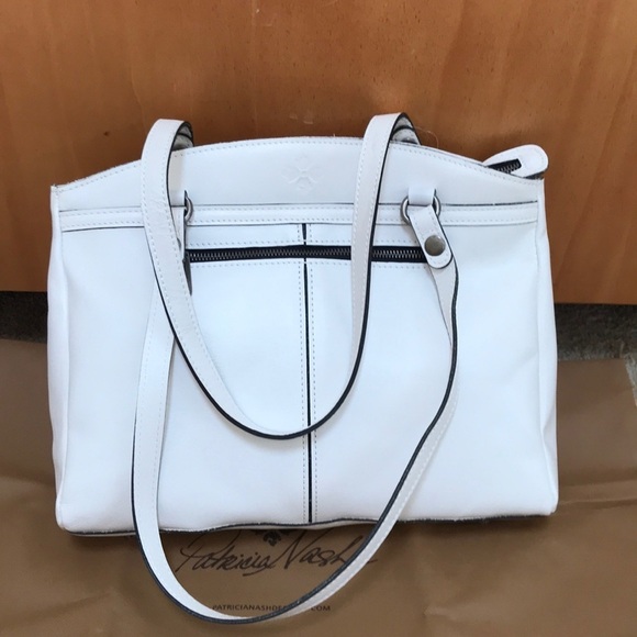 NWT! PATRICIA NASH top zip white poppy tote - Picture 1 of 12